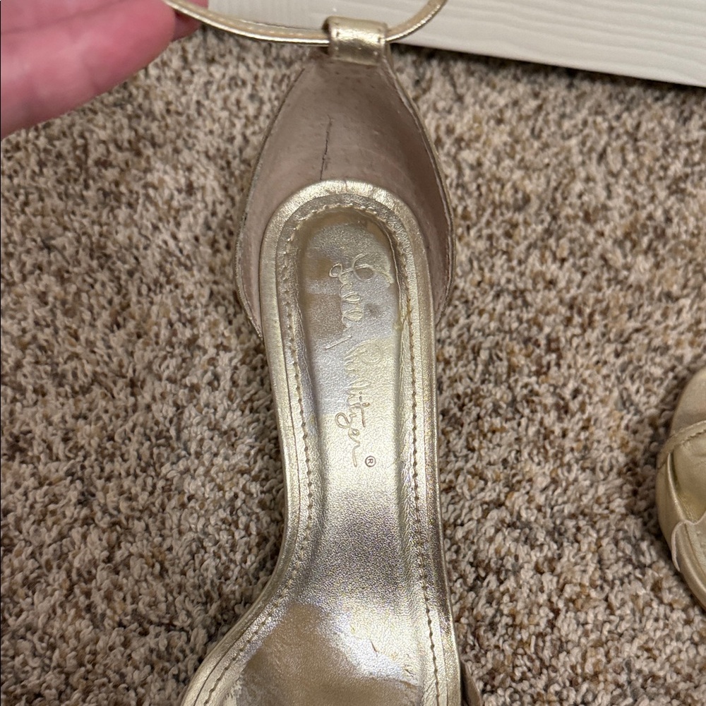 Lilly Pulitzer Women’s Elegant Gold Heels - Picture 7 of 10
